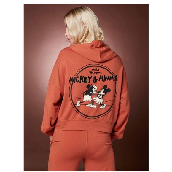 Disney Store Mickey Minnie Retro Embroidered Cropped Top Jacket Shirt Size Small - Picture 1 of 13